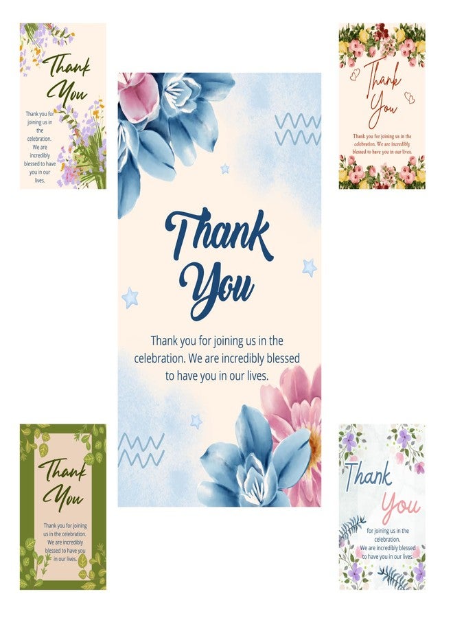 BenignCraft “Thank You Tags” Multicolor Pre-Designed (5 × 7.5 Cm) Gift Tags 25 Pieces of 4 unique designs with Thread, Celebration and Return Gift Thank You Tag. - Image 1